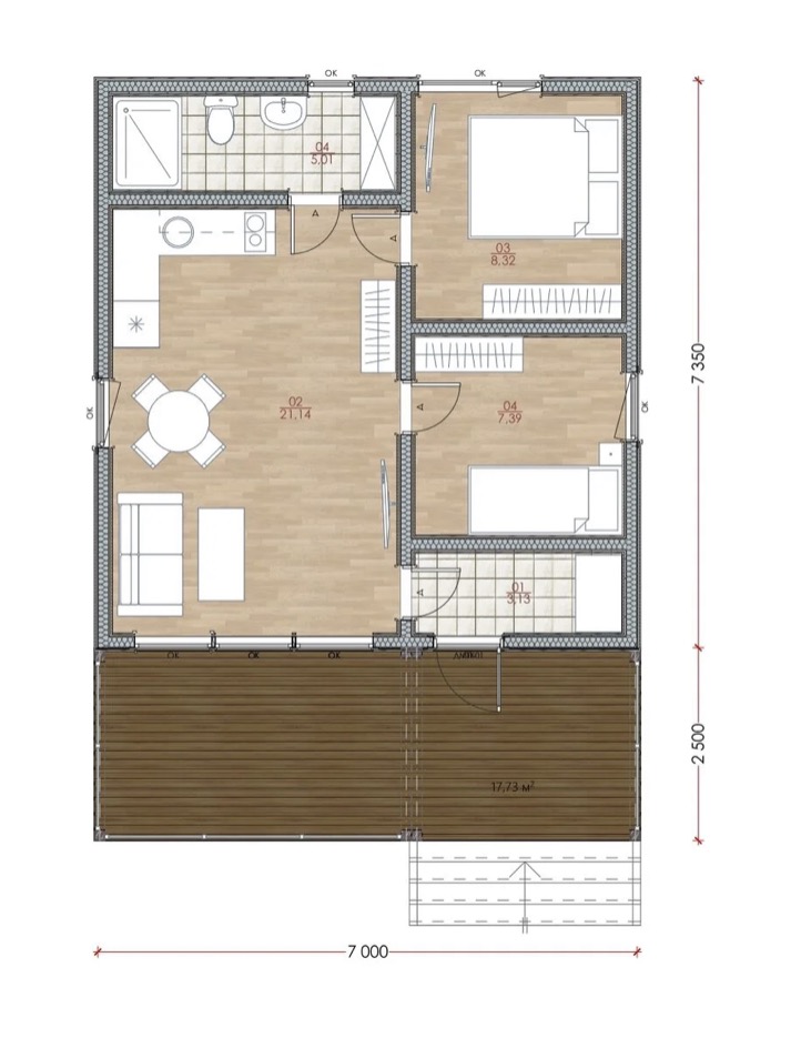 Модульный дом | Mini 63-01
