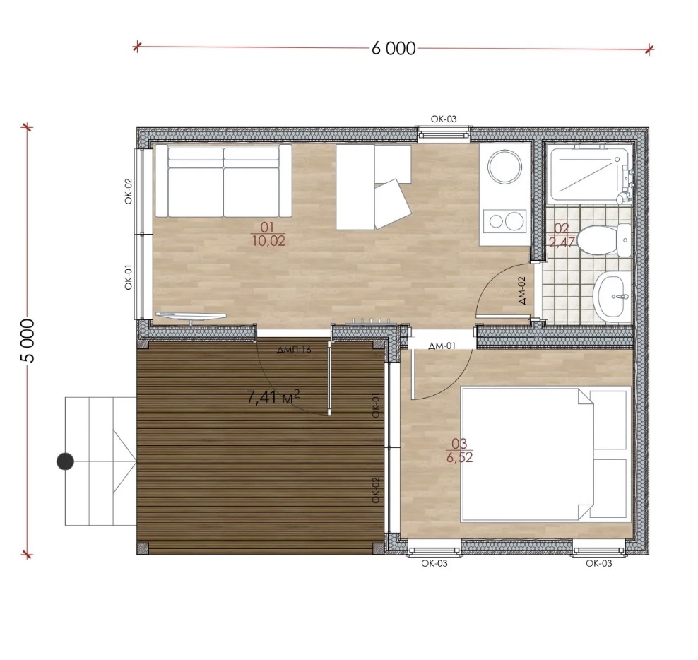 Модульный дом Mini 26-01